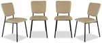 רביעיית כיסאות אוכל דגם נובה עם בד PU דמוי עור בצבע שחור מבית טודו דיזיין 4