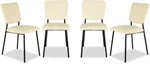 רביעיית כיסאות אוכל דגם נובה עם בד PU דמוי עור בצבע שחור מבית טודו דיזיין 5
