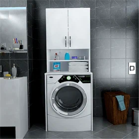 ארון שירות למכונת הכביסה עם ארונית מעל מעל המכונה טודו דיזיין דגם אגאדיר TUDO DESIGN