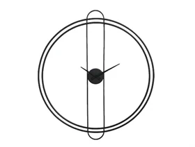 שעון קיר מתכת מושחרת דגם רינג קוטר 60 ס"מ מבית סטאר שופ STAR SHOP