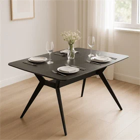 שולחן אוכל פלטה מקרמיקה 140/80 ס"מ גוון שיש שחור דגם טוסקנה Toscana