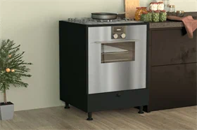 ארון שירות לתנור בנוי וכיריים בצבע שחור דגם ערבה שחור ARAVA