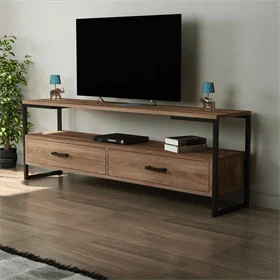 מזנון טלוויזיה לסלון מעץ מלא ברוחב 140 ס"מ בגוון אגוז דגם אלין מבית טודו דיזיין TUDO DESIGN